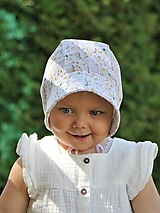 Detské čiapky - Ľahučký detský čepiec Hana mušelín/bambus - 15670637_