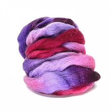 Textil - Vlna na plstenie, 100% merino, 20g, dúhová, ružovo-fialový mix - 15669560_