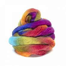 Textil - Vlna na plstenie, 100% merino, 20g, dúhová, dúhový mix - 15669564_