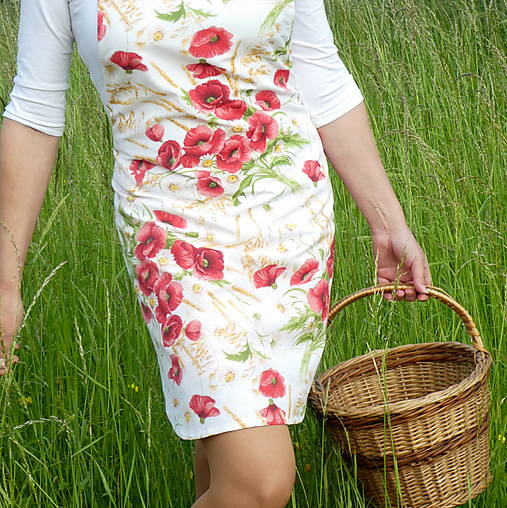 Iné oblečenie - Zásterka Maky a obilie na bielej  - 15668813_