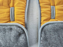 Detský textil - Bugaboo Donkey Twin seat liners / podložky pre dvojičky 100% MERINO TOP grey Bodka horčicová - 15670161_