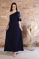 Šaty - Modrotlačové šaty Neha - 15669348_