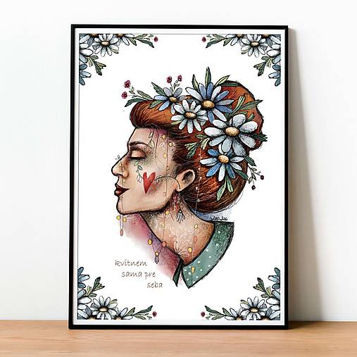 Obrazy - Print Kvitnem (sama pre seba) - 15669836_
