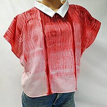 Topy, tričká, tielka - Batikovaný top v červenohnedej II. - 15670482_