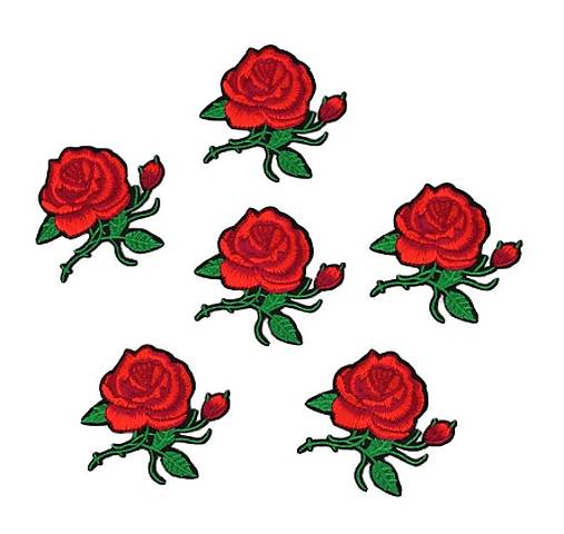 NZ106 Nažehľovačka textilná ruža 6,5 x 6,1 cm