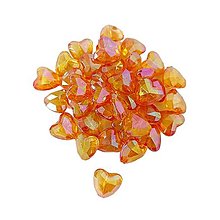 Korálky - Korálka v tvare srdiečka 1 cm - Oranžová CNG6183 - 15672315_