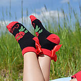 Ponožky, pančuchy, obuv - DETSKÉ čierne folkové ponožky s mašľou - 15672213_