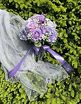 Kytice pre nevestu - svadobná kytica lila - 15672509_