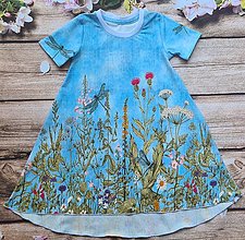 Detské oblečenie - Šaty - lúčne kvety s vážkami - 15674941_