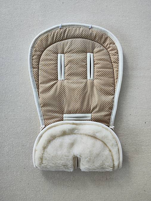 Detský textil - VLNIENKA podložka do kočíka VALCO SNAP 4 Trend 100% merino top super wash proti poteniu Bodka béžová - 15675291_