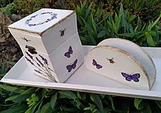 Nádoby - Dóza s levanduľou a motýlikmi - 15675134_