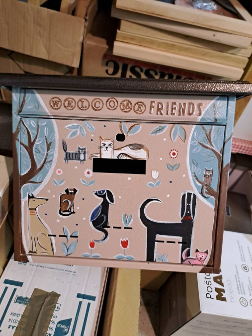 Nádoby - Maľovaná schránka - psíček a mačička - 15675828_