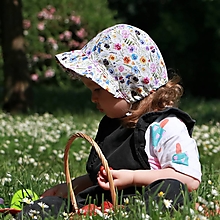 Detské čiapky - Letný detský čepiec „ Violet “ s nariaseným šiltom - 15677925_