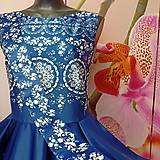 Šaty - Spoločenské šaty Floral Folk " Modrotlač " , bez rukáva - 15676412_