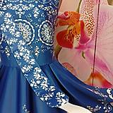 Šaty - Spoločenské šaty Floral Folk " Modrotlač " , bez rukáva - 15676413_