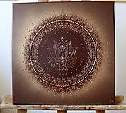 Mandala LOTOSOVÝ KVET ŠŤASTIA (brown) 40 x 40