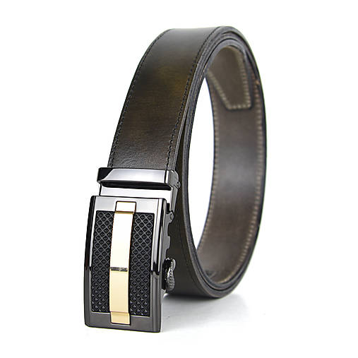 Opasky - Kožený opasok s automatickým zapínaním HASHTAG (Zelená) - 15676654_