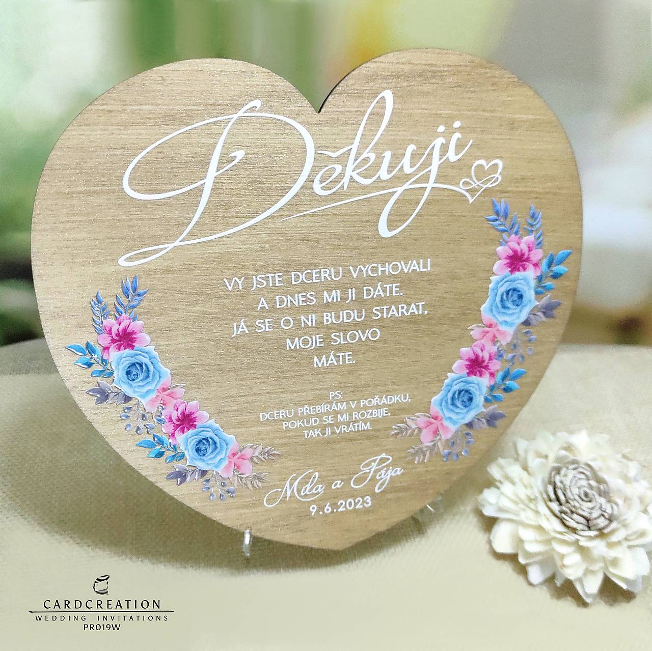 Drevené poďakovanie rodičom PR019W