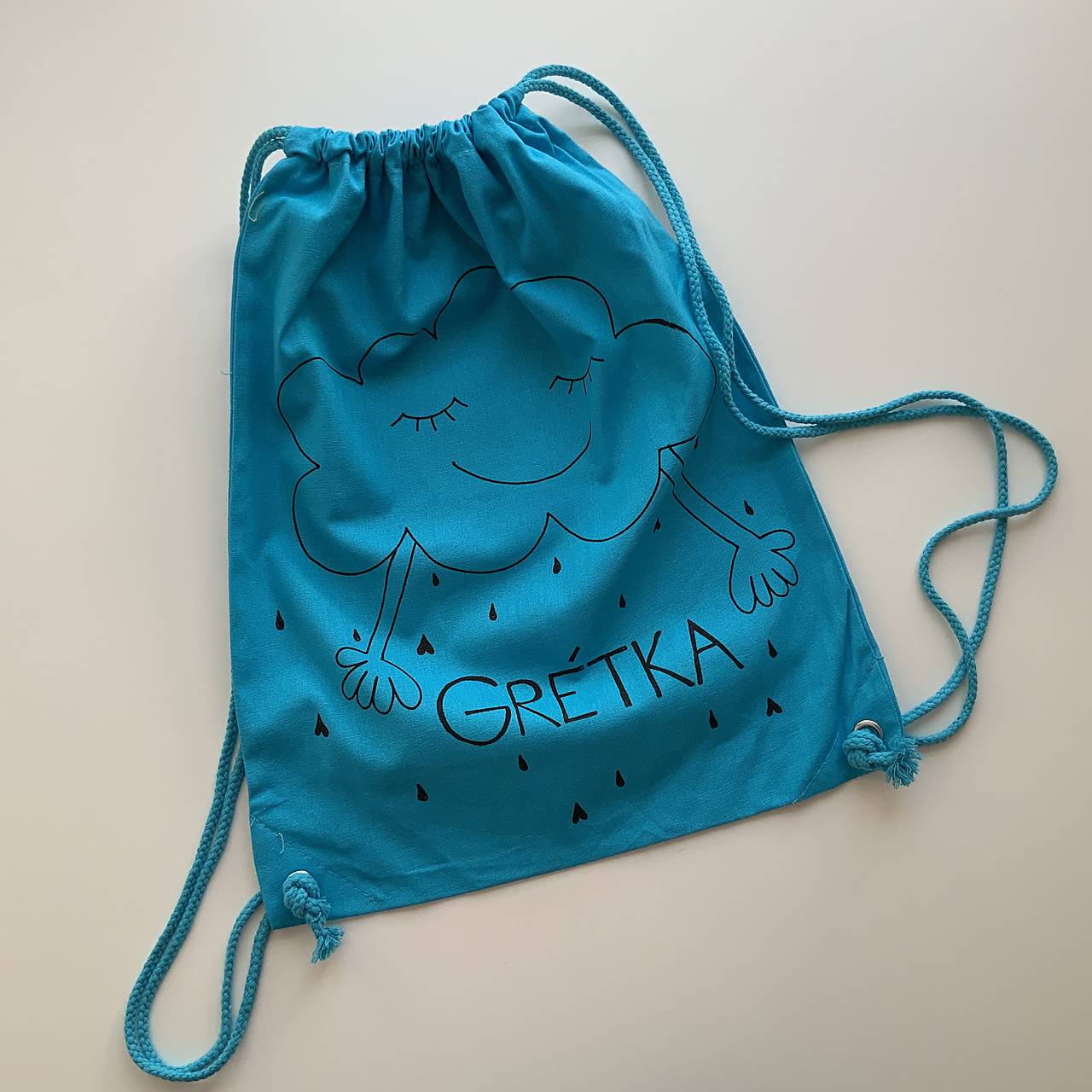 Maľovaný batoh/VRECÚŠKO PRE ŠKÔLKARA/ŠKOLÁKA (so mráčikom (cena je bez ŠILTOVKY))