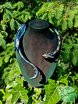 Náhrdelníky - Dračí obručový náhrdelník s bronzovo-modrým Drakom - 15679127_