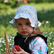 Detské čiapky - Letný čepček Hana s riaseným šiltom mušelín/bambus - 15680437_