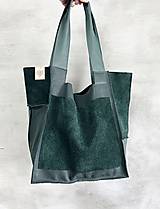 Veľké tašky - NOČNÝ LES kožená shopper kabelka - 15680626_