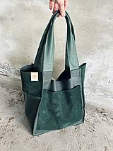 Veľké tašky - NOČNÝ LES kožená shopper kabelka - 15680627_