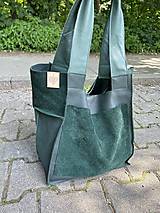 Veľké tašky - NOČNÝ LES kožená shopper kabelka - 15680635_