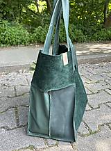 Veľké tašky - NOČNÝ LES kožená shopper kabelka - 15680636_