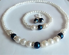 Sady šperkov - Perličková súprava so štrasovými rondelkami PS.01.04 - 15680831_