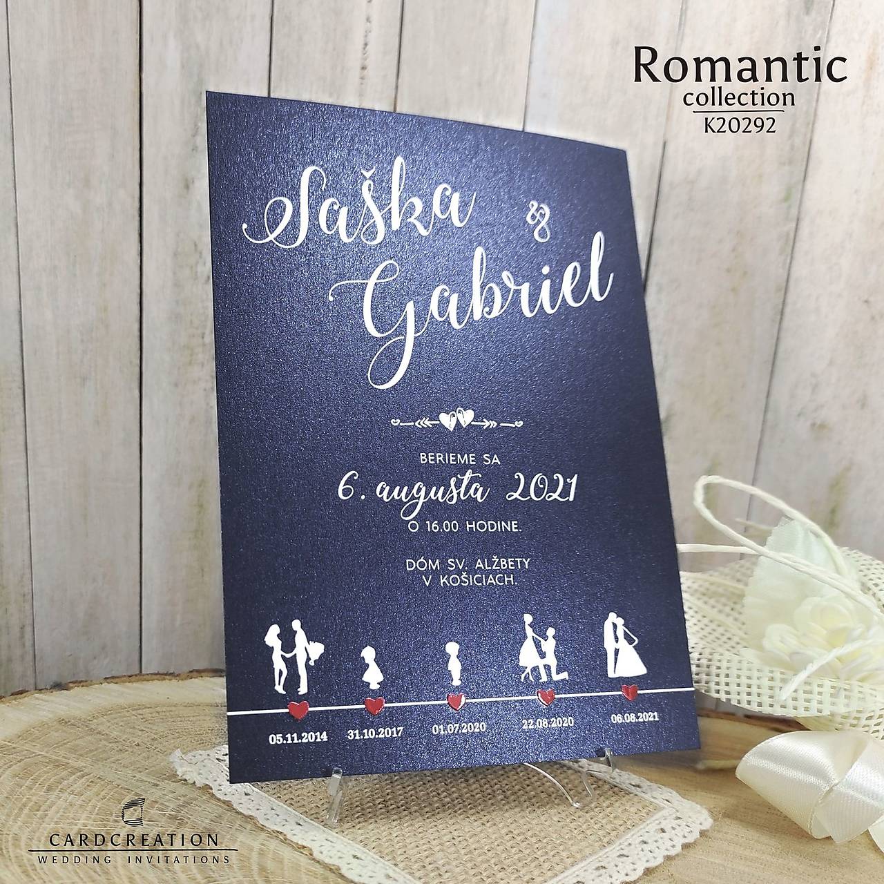 Svadobné oznámenie príbeh lásky moderné 3d tlač K20292