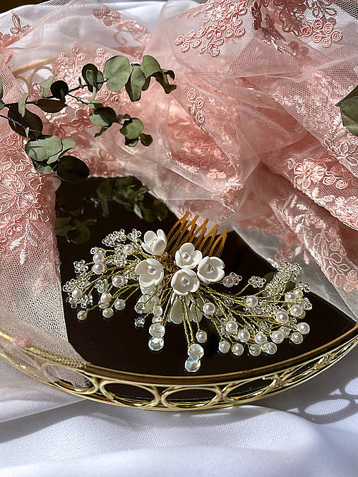 Ozdoby do vlasov - Zdobený hrebienok Crystal* - 15684249_