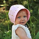 Detské čiapky - Letný detský čepiec včielky na ružovej - 15682234_