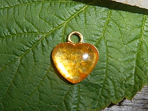Náhrdelníky - SUN and heart-jantár.striebro (srdiečko jantár-v zlate) - 15682862_