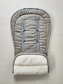 Detský textil - Podložka do kočíka CYBEX Balios S Lux proti poteniu 100 % merino top super wash Natural 100% ľan béžový - 15683414_