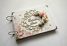 Papiernictvo - Svadobný fotoalbum - kniha hostí A5 floral - 15682918_