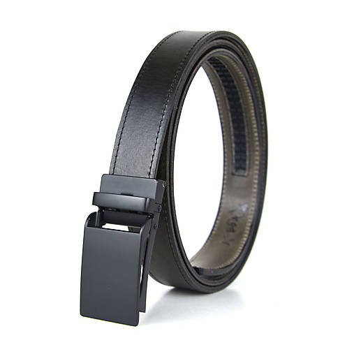 Opasky - Kožený opasok s automatickým zapínaním BLACK, šírka 3cm (Zelená) - 15683309_