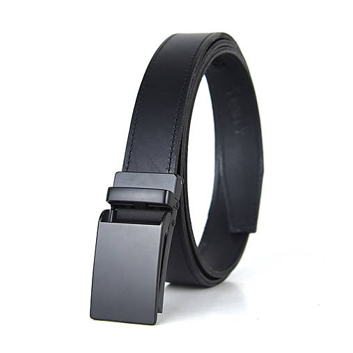 Opasky - Luxusný opasok z pravej kože BLACK, automatické zapínanie, 3cm, čierna farba (Čierna) - 15683311_