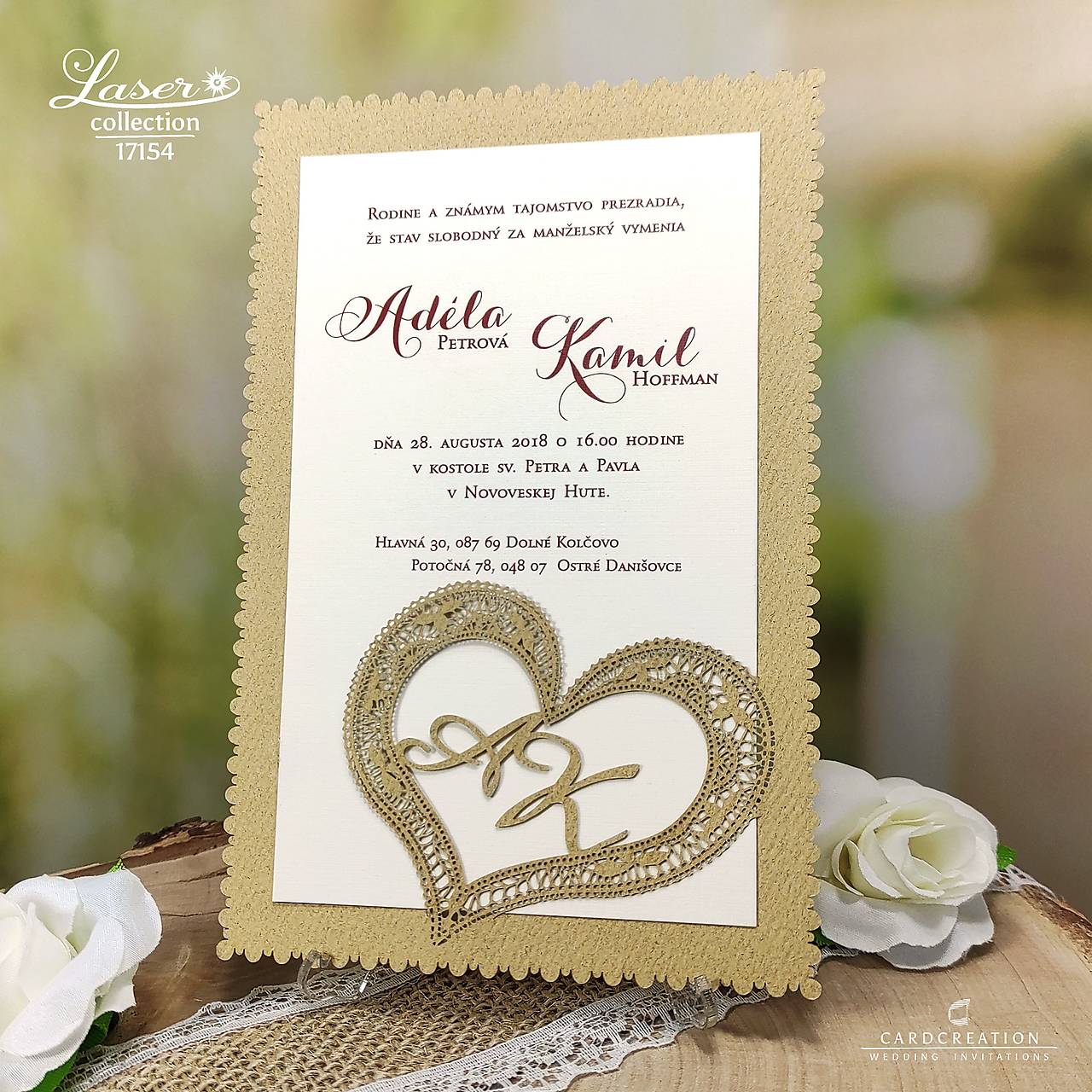 Svadobné oznámenie srdiečko 17154