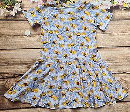 Detské oblečenie - Točivé šaty - včielky - 15685562_