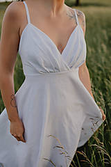 Tehotenské oblečenie - Ľanové svadobné šaty – Garnie - 15685541_