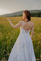 Tehotenské oblečenie - Ľanové svadobné šaty – Garnie - 15685543_