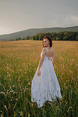 Tehotenské oblečenie - Ľanové svadobné šaty – Garnie - 15685544_