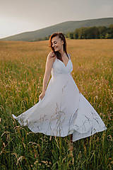 Tehotenské oblečenie - Ľanové svadobné šaty – Garnie - 15685546_