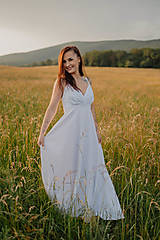 Tehotenské oblečenie - Ľanové svadobné šaty – Garnie - 15685549_