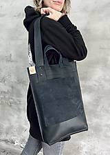 Veľké tašky - ČIERNA kožená taška - 15686123_