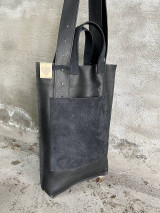 Veľké tašky - ČIERNA kožená taška - 15686127_