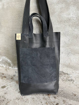 Veľké tašky - ČIERNA kožená taška - 15686128_