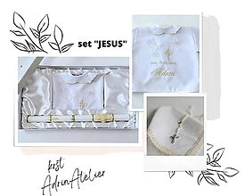 Detské oblečenie - Luxusný set na krst "JESUS" (set väčší) - 15685911_