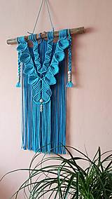 Dekorácie - Macramé Boho dekorácia modrá - 15685056_